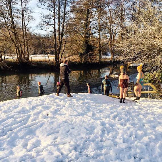 Snow did not stop the Wiltshire Wild Swimmers, who were up for their regular 8 a.m. dip at Farleigh Hungerford. The group swim every Sunday at 8 a.m., and also have other swims during the week. They can be found on Facebook under Wiltshire Wild Swimmers. On Sunday, they reported the air temperature was -8, and the water was a balmy two degrees!