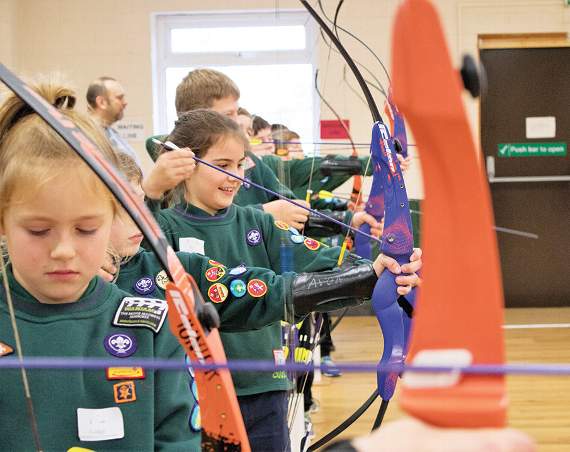Cub Scouts perfecting their aim!