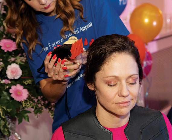 Amie’s hair will be donated to The Little Princess Trust, which creates wigs for children undergoing cancer treatment. Photo: John Newport