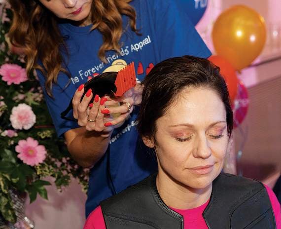 Amie’s hair will be donated to The Little Princess Trust, which creates wigs for children undergoing cancer treatment. Photo: John Newport