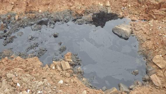 Leachate has appeared in some areas due to the pollution.