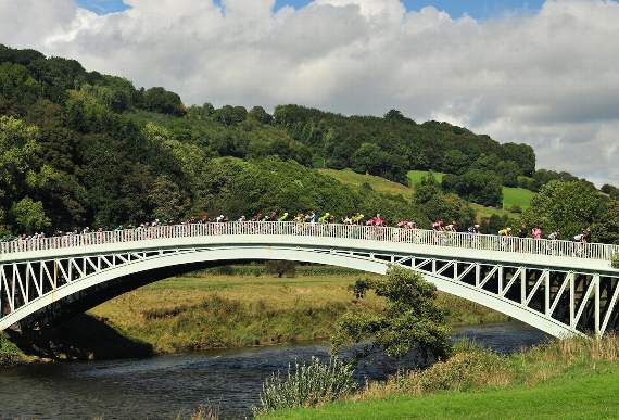 Cyclists cross Bigsweir Bridge. Photo by SweetSpot