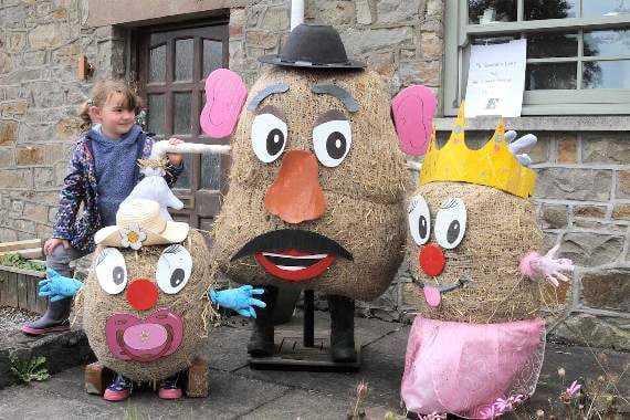 Neave Jones aged five with the St Arvans winner Mr Potato Head and family. Photograph by Martin Chainey Photography