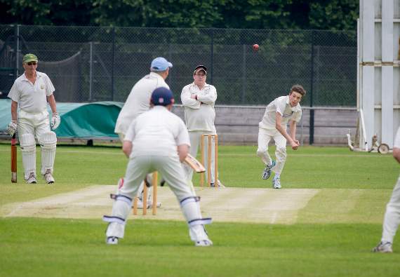 15 year-old Alfie Robinson opened the bowling in Monmouth’s win at home to Machen