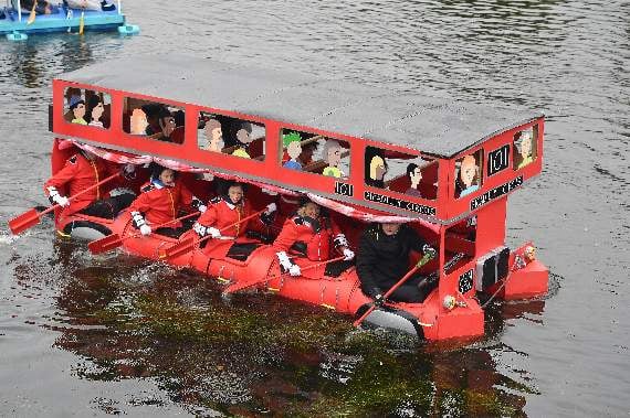 Henson's Heroes on their London Bus raft two years ago
