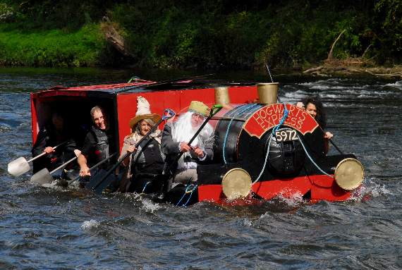 The Hogwarts themed raft on the water two years ago