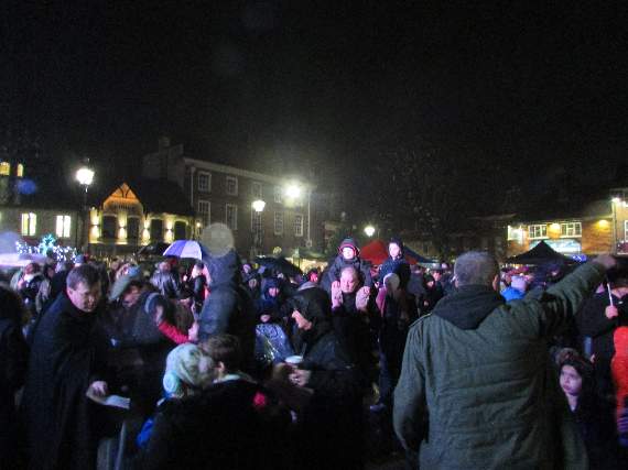 Crowds in The Square await the switch-on