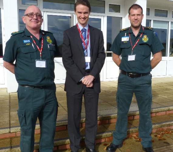 School head teacher Mark Marande with ambulance staff