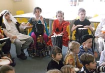 Langrish school pupils drumming