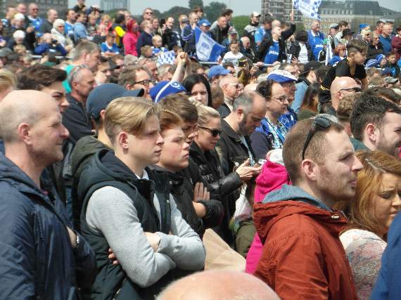 Pompey fans at Southsea Common