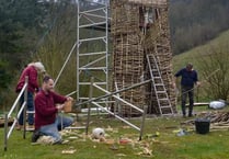 A massive wickerman is being built to celebrate the Beltain pagan festival at Buster Ancient Farm