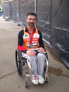 Kris Saunders-Stowe after completing the Marathon