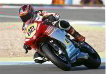 Luke Jones performs in front of Italian legend Agostini