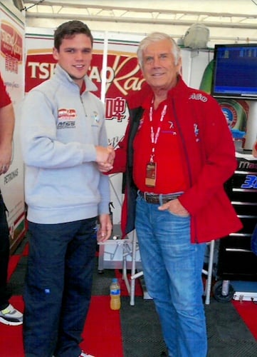 Luke Jones with Giacomo Agostini