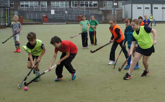Getting stuck in at the Hockey Fest