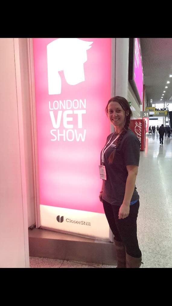 Cat Hopkins, a nurse at Chaseview at the London Vet Show.