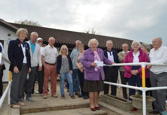 President of Ross action Committee, Rosemary Rigby with members of Ross Bowling Club.