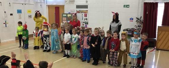 Brampton Abbotts CE Primary School celebrating World Book Day.