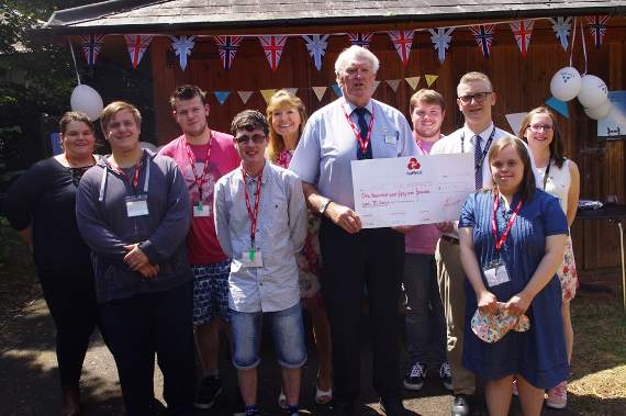 Clive Lee, Volunteer Coordinator, Herefordshire, Help for Heroes pictured with Lee Furnell, Hoople’s Foundation Programme Lead Tutor and learners from the Foundation programme.