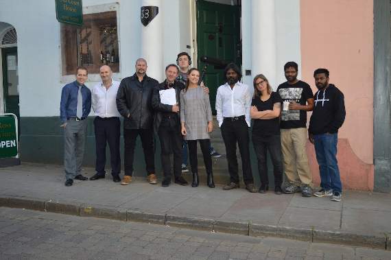 Reporter, Aliya Shibli, with the team