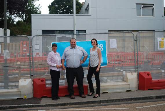 The Manager of the Monmouth store, Alyson Meade, the Manager of the new Ross store, Jason Edwards, and the Area Manager, Erin O’Mahony.
