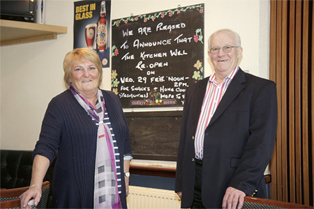 Dick Williams with his wife Brenda at the Royal British Legion’s Mill Club in Kingsbridge in February this year