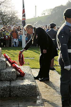Civic tributes join the wreaths laid at the memorial