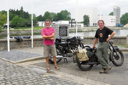 Nigel and Ian Richards at the memorial in Beringen, Belgium, where their uncle Harry Hampson, see other photo, was fatally wounded in 1944