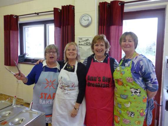 Left to right, Margaret Northey, Val Wookey, Ann Brooks and Angela Smaridge ready to start serving customers