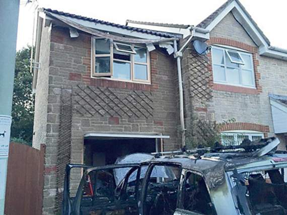 Another shot shows how close the blaze came to spreading