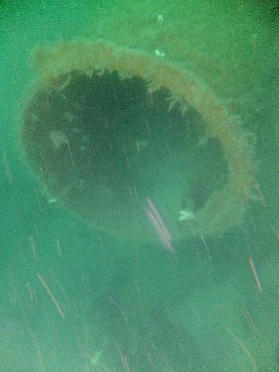 The barrel of one of the guns on the HMS Amphion