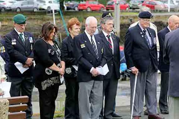 People gathering at the memorial service