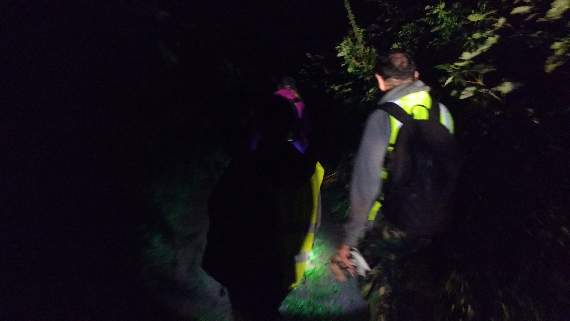Walking into the night on badger patrol (Chris Derrick)