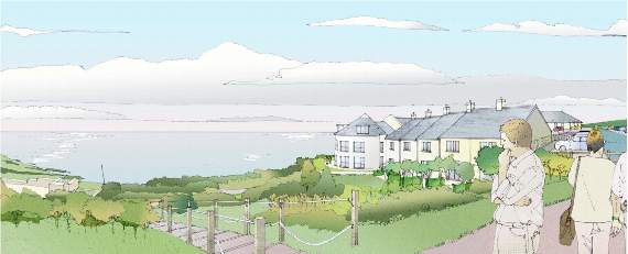 An artist’s impression of the view across the Gara Rock Resort (Dyers Architects)