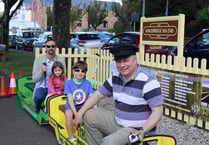 The 'little train' gave free rides on the Vintage Bus Running Day from Kingsbridge Ria End