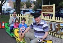 The 'little train' gave free rides on the Vintage Bus Running Day from Kingsbridge Ria End