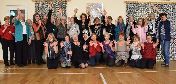 Halwell and Moreleigh WI enjoying an evening of fun and celebration