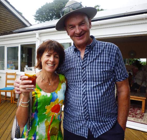Saltstone Caring Trustee Gill Whitmore left with Bill Grahamslaw, host and newly appointed trustee