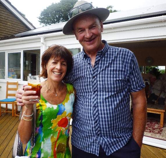 Saltstone Caring Trustee Gill Whitmore left with Bill Grahamslaw, host and newly appointed trustee