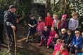 Aveton Gifford children build an African keyhole garden