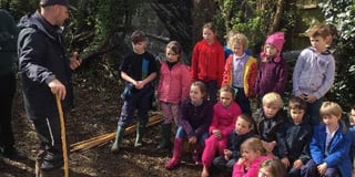 Aveton Gifford children build an African keyhole garden