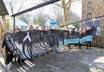 Doris the Start Bay whale took part in the Delicious Dart Trail alongside 350+ runners