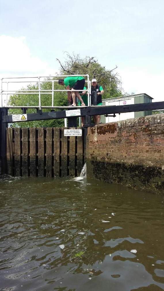 Steve Ainsworth opens lock gates