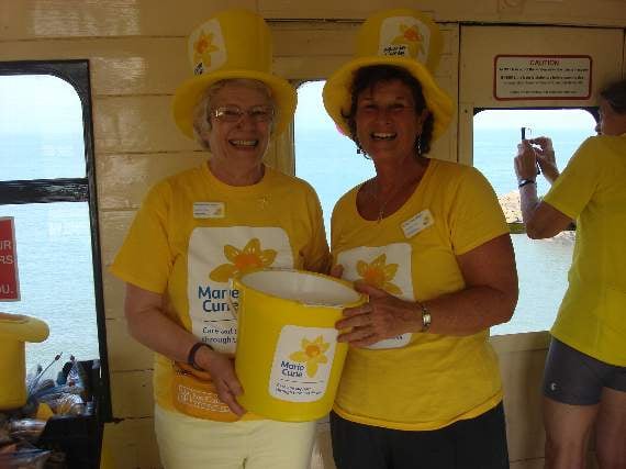 A thousand pounds was raised for Marie Curie by a tea party on the steam train from Paignton to Kingswear
