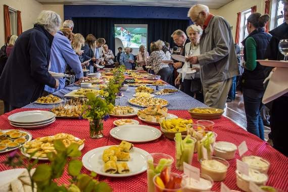 A mouth-watering buffet was laid on, with a selection fo slides depicting Neil’s 12 years in the area (Mike Wynne-Powell)