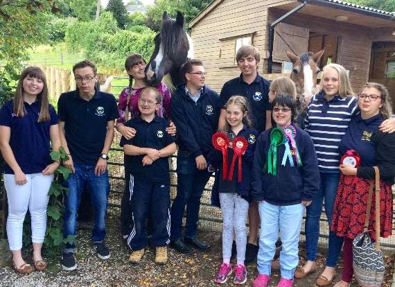 Riders from Erme Valley Riding for the Disabled with some of their winnings