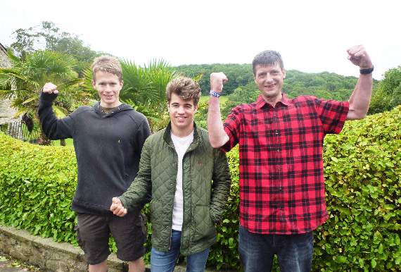 L-R: Alex Humphries, Theo Whitmore and David Durdey who did all the heavy lifting for the event