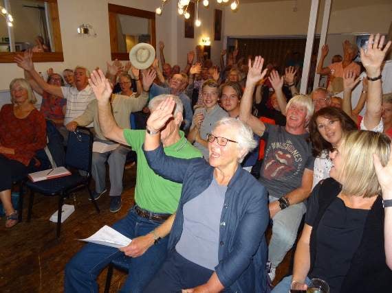 The audience at the Seven Stars