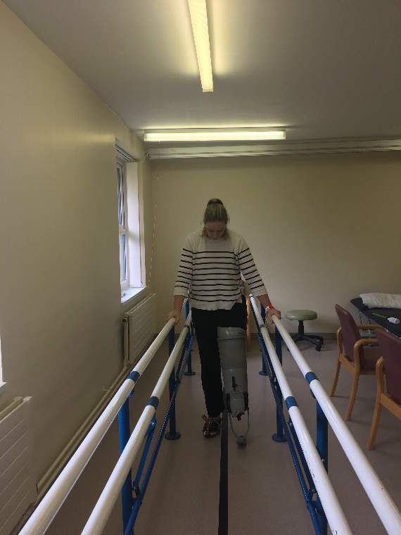 Sophie Harris in rehabilitation