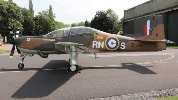 The Tucano plane painted in Spitfire livery